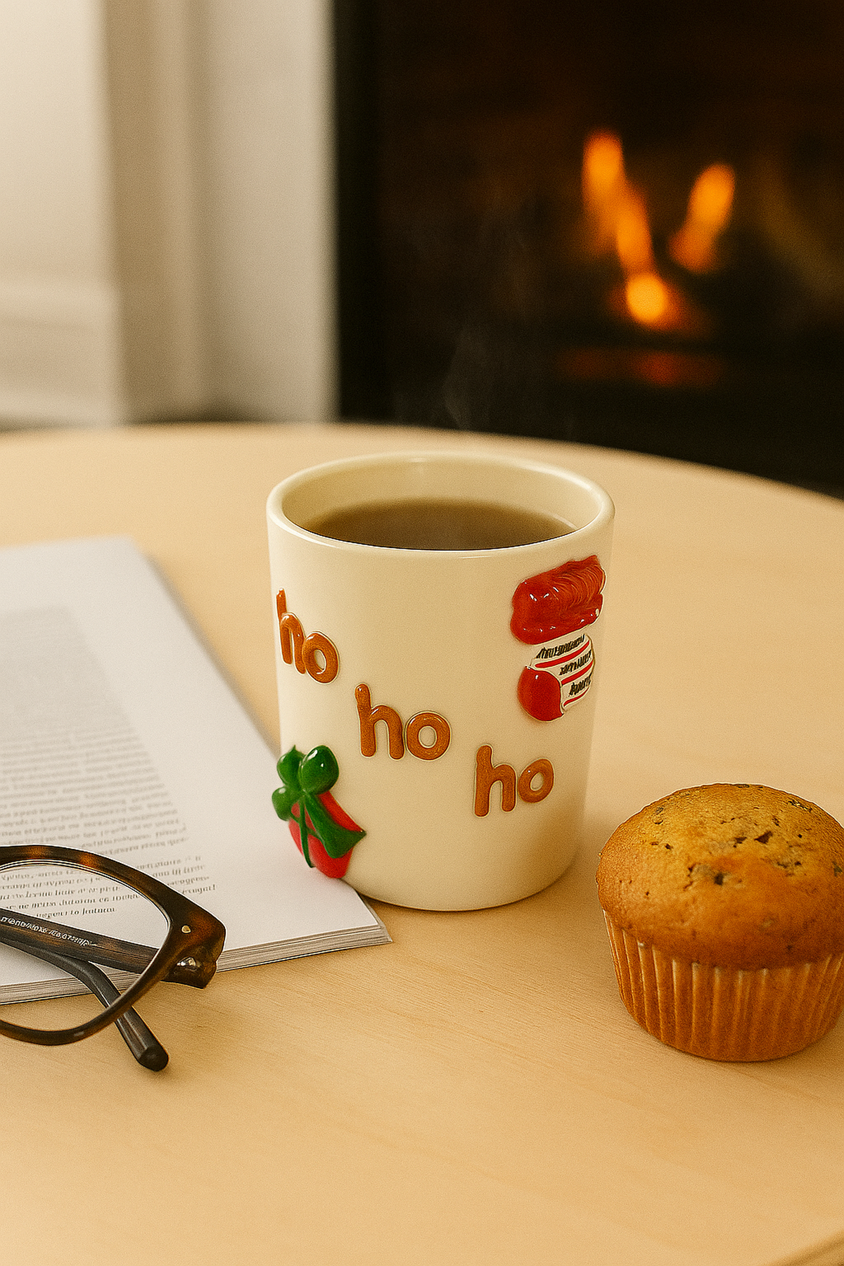 Ho Ho Ho Kabartmalı Kulpsuz Kupa