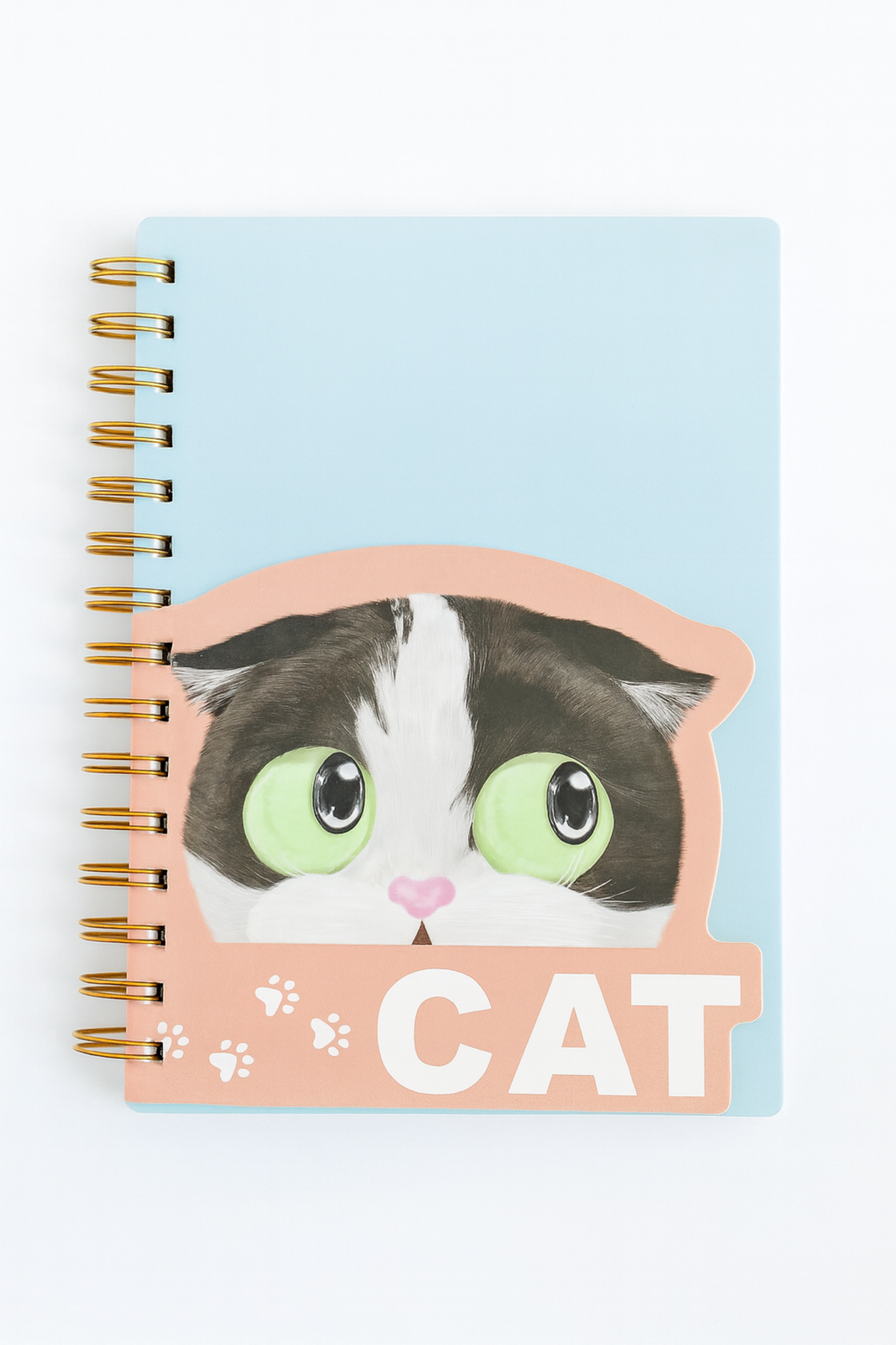 Açık Gri Kedi Kapaklı Spiral Defter