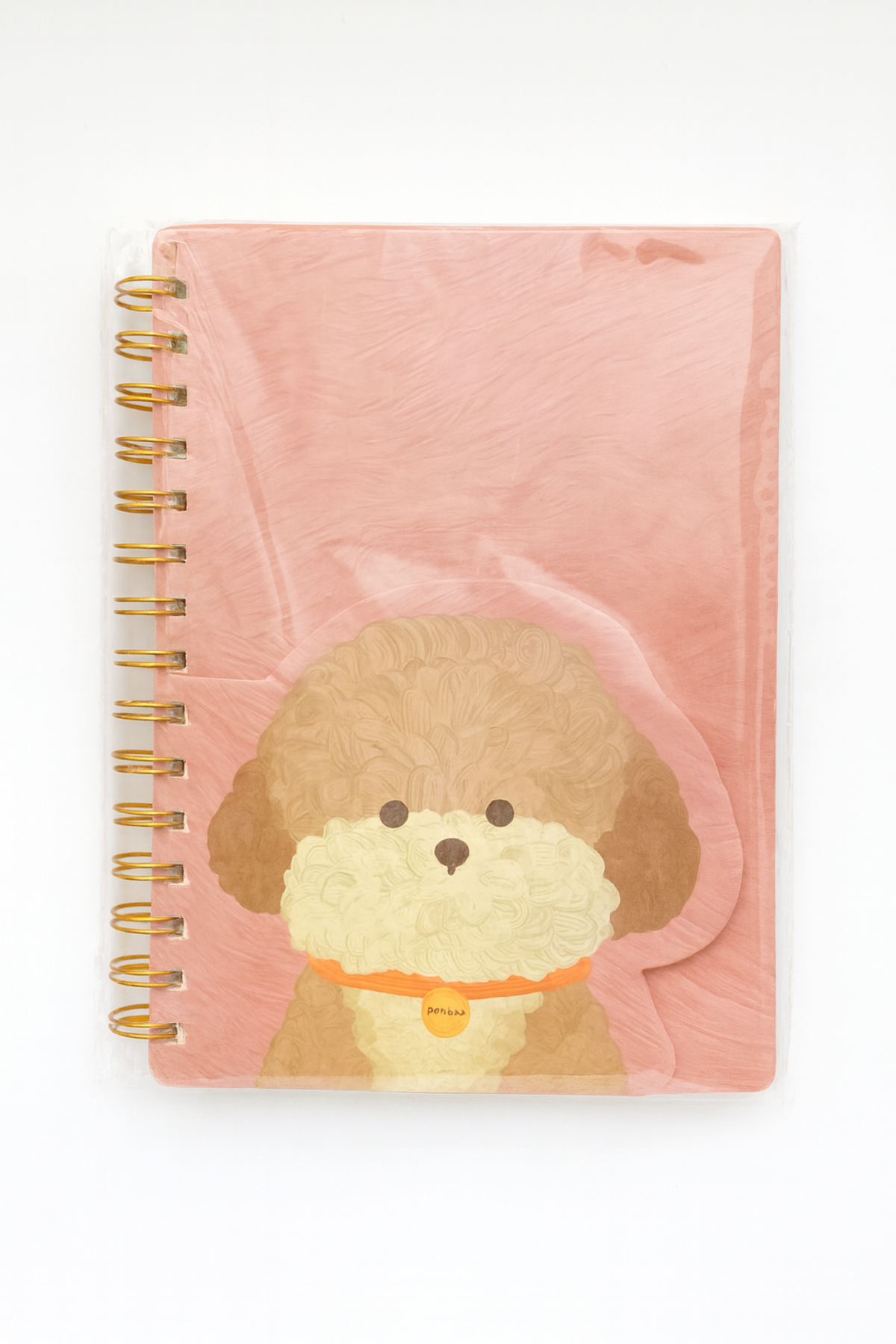 Pembe Kapak Poodle Spiral Defter