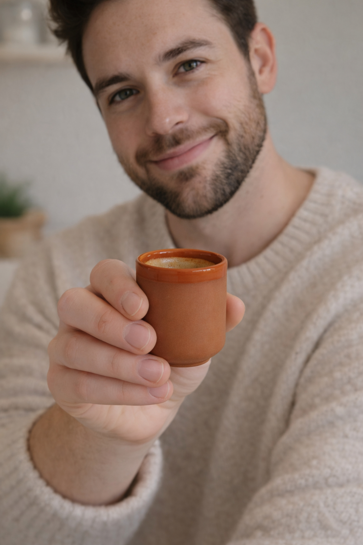 Küçük Çömlek Espresso Bardağı - Turuncu