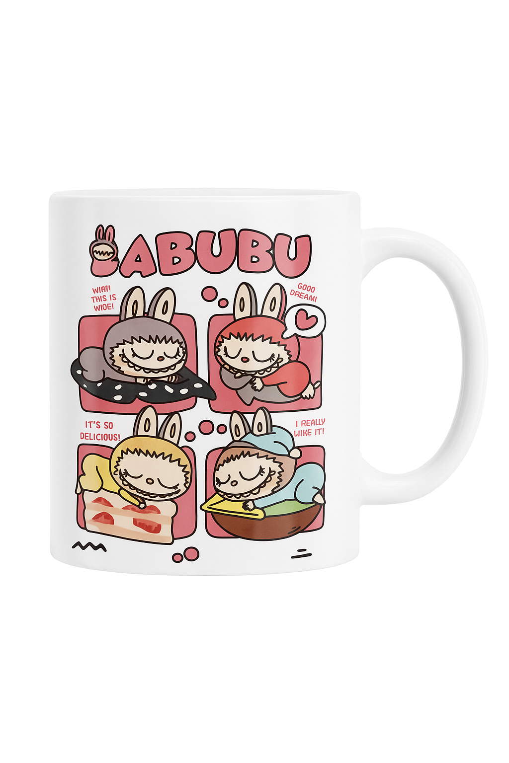 Küçük Kareli Labubu Kupa Bardak