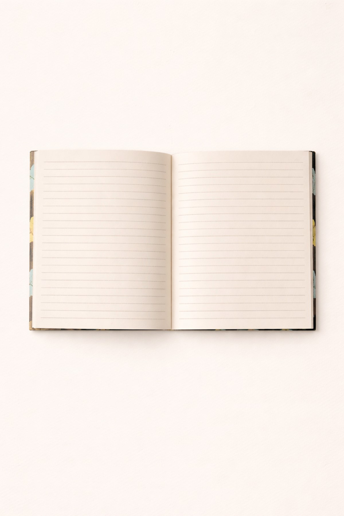 Lacivert Zeminli Turuncu Kuş Çizgili Defter 15x15cm