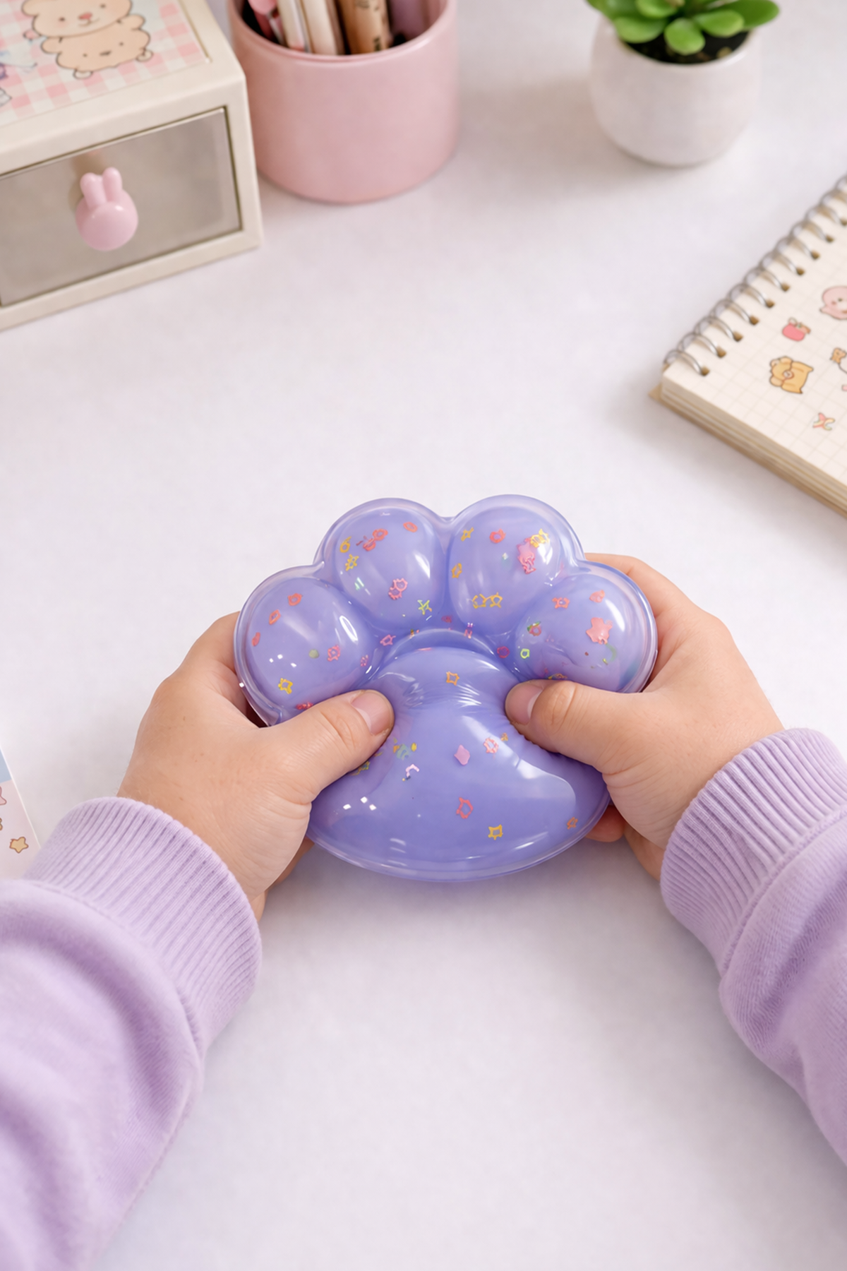 Mavi Büyük Ponponlu Pati Squishy