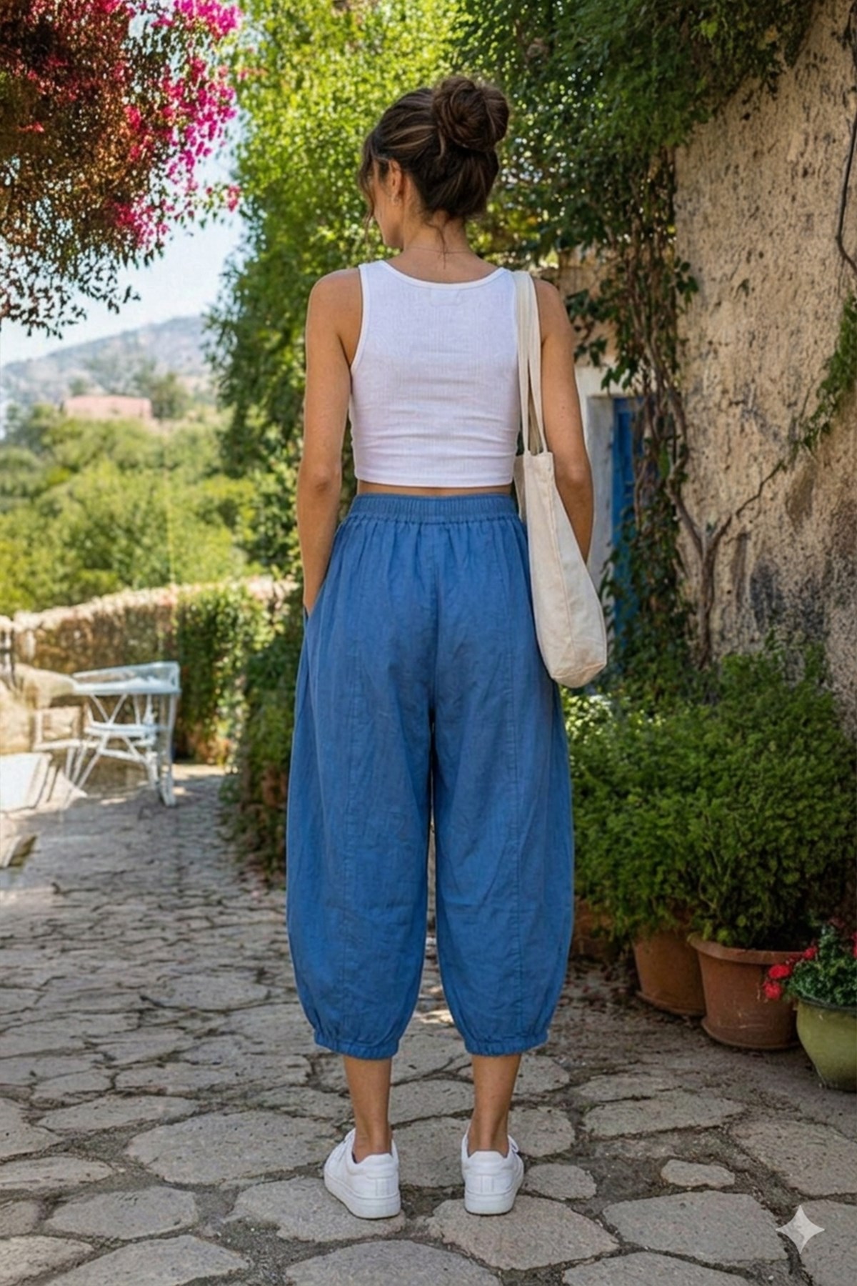 Mavi Lastikli Havuç Model Pantolon S