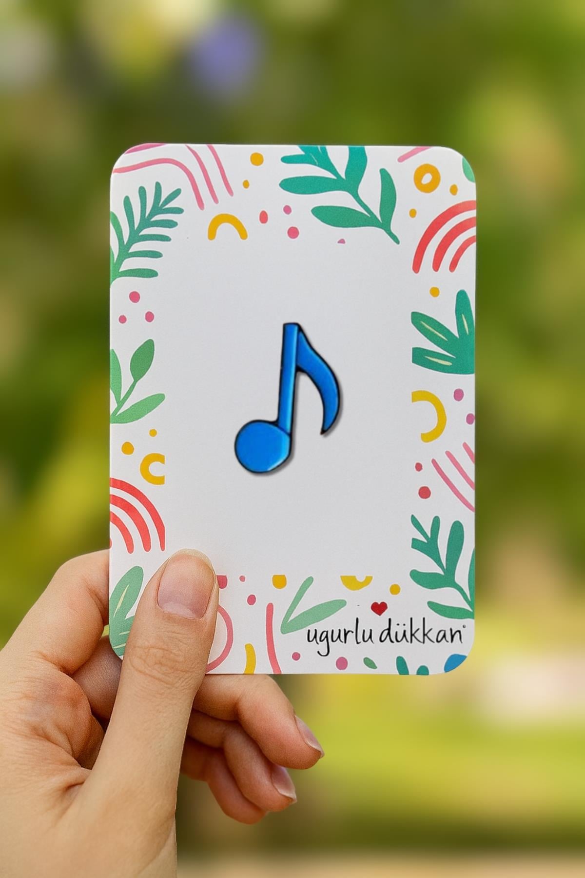 Mavi Müzik Notası Rozet