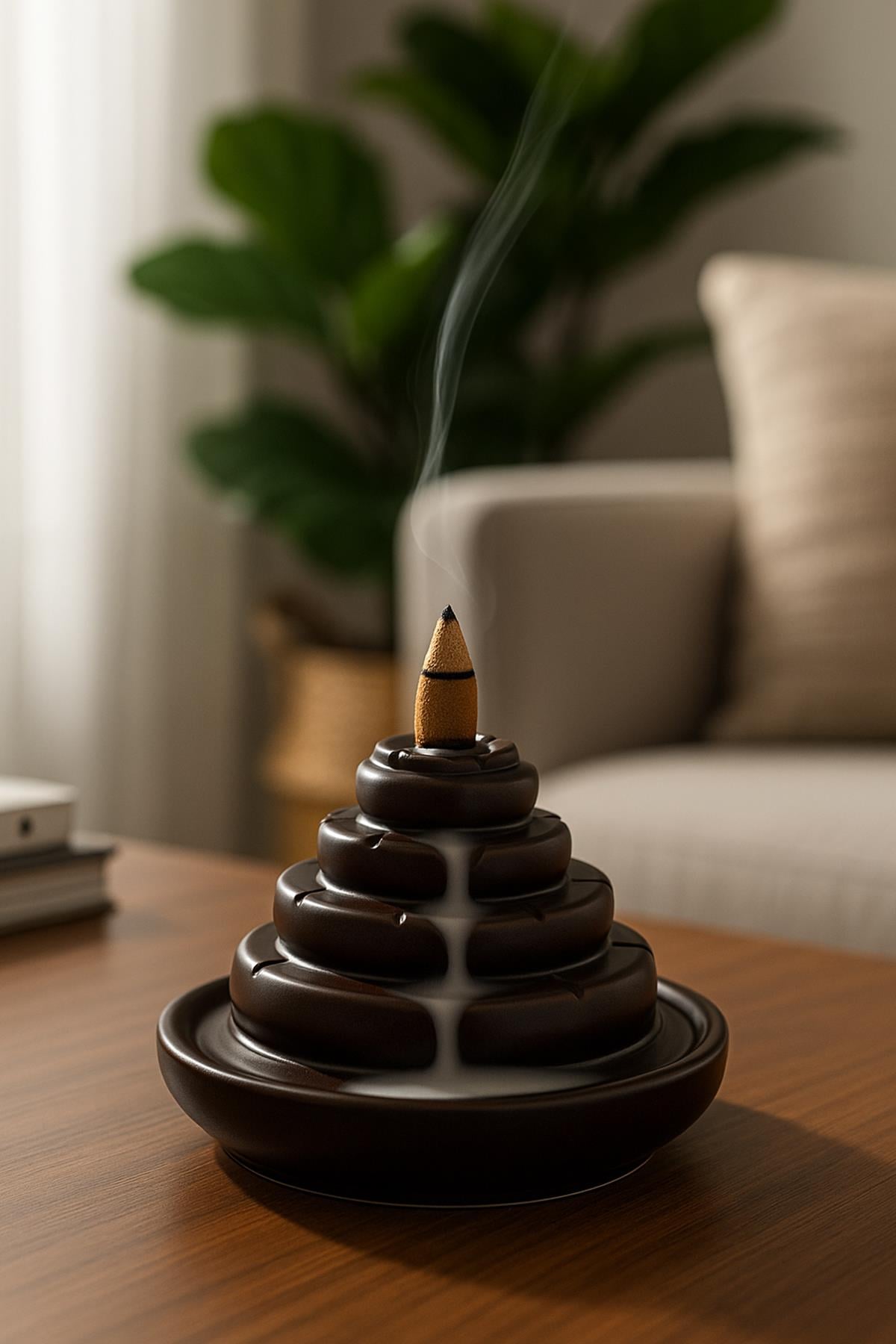 Merdiven Modelli Geri Akışkan Seramik Tütsülük