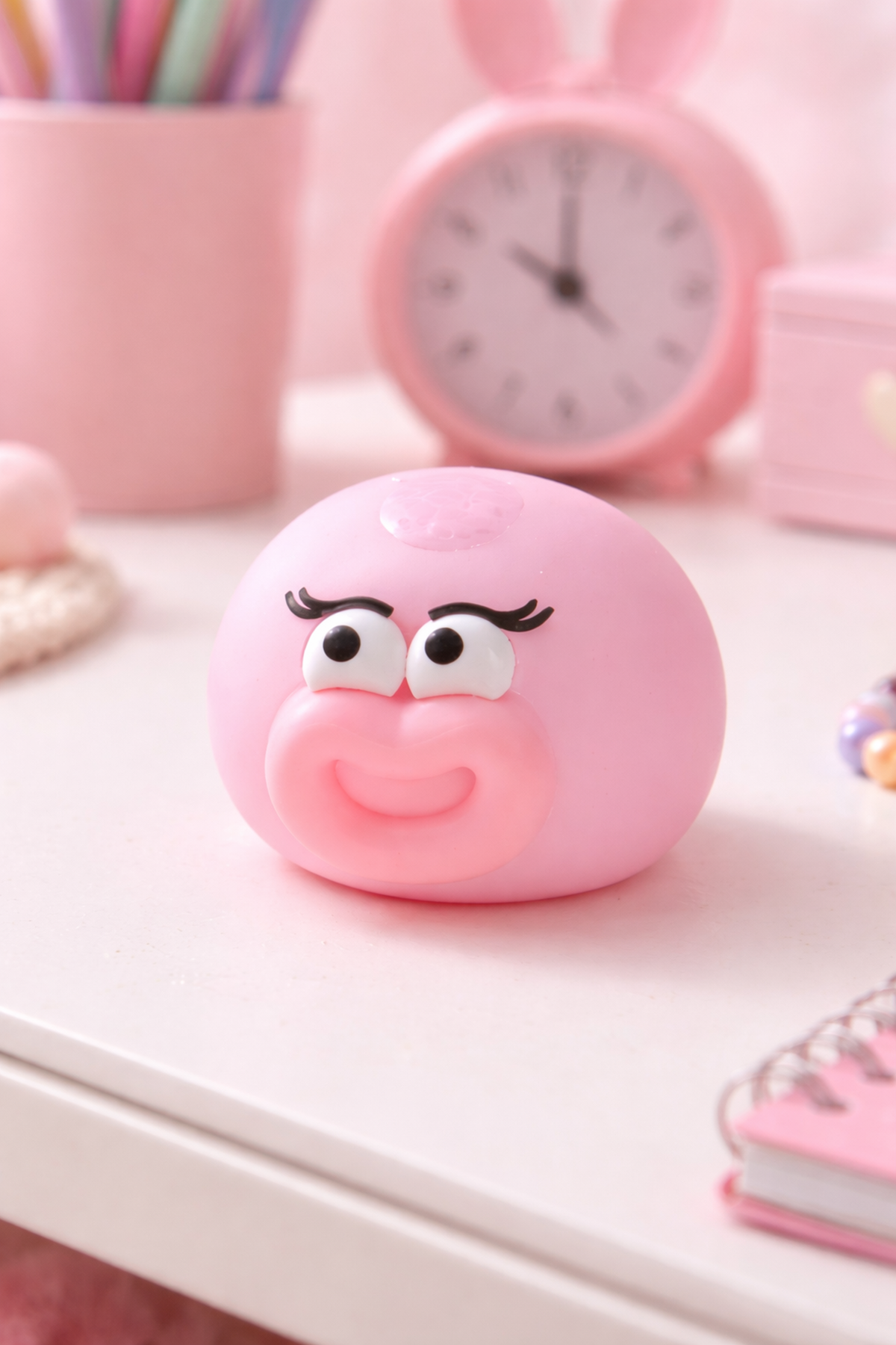 Pembe Gülen Yüz Top Squishy