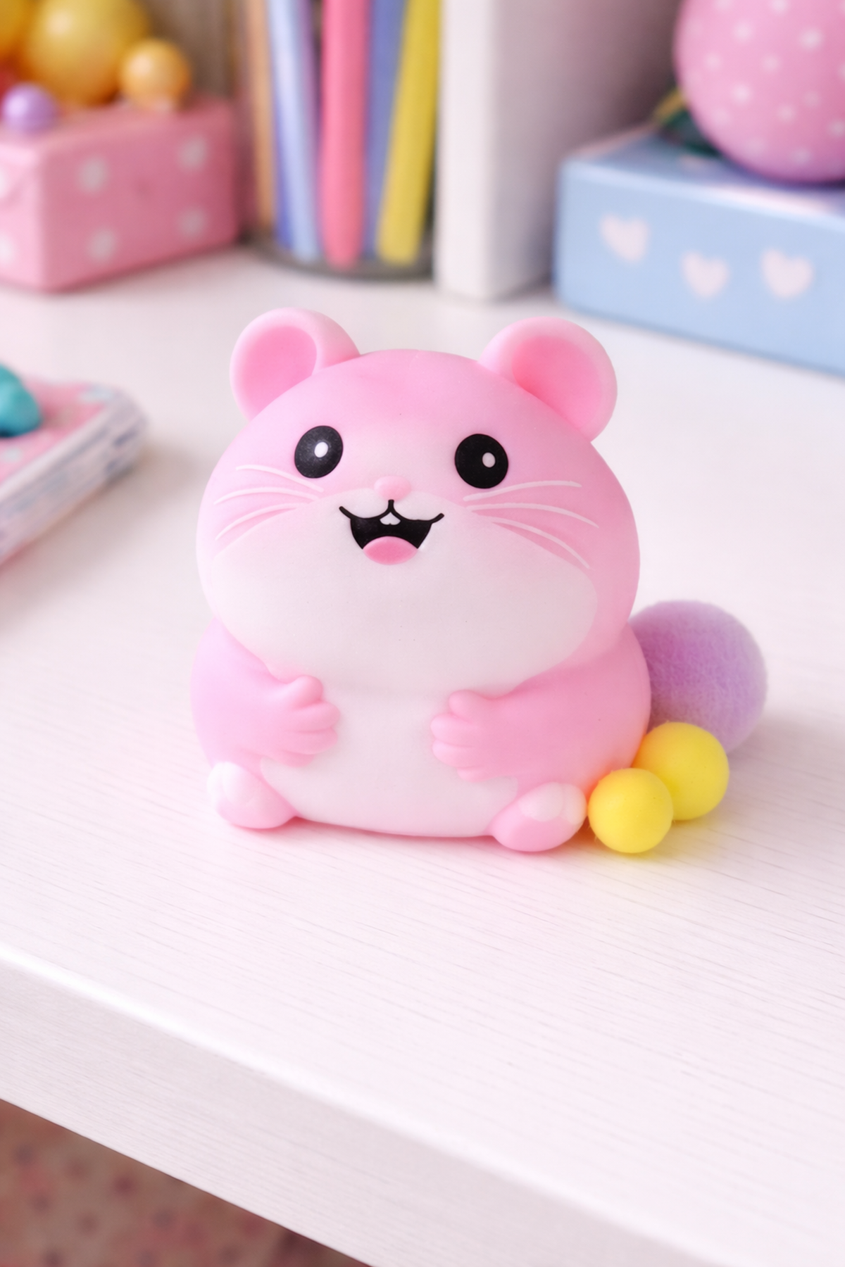 Pembe Oturan Squishy Fare