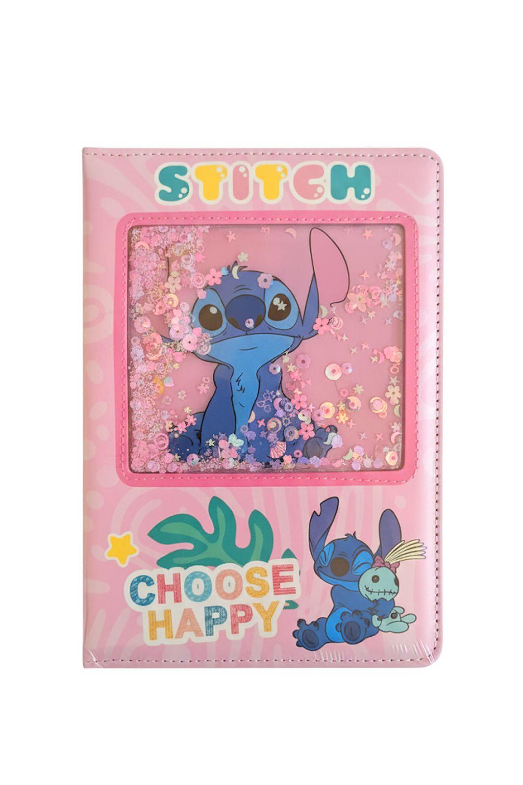 Pembe Stitch Pullu Sulu Defter