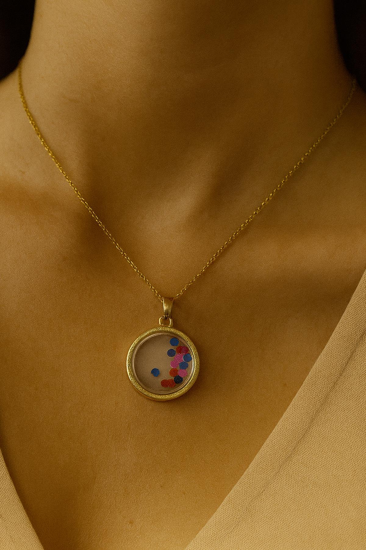 RENKLİ BONCUK TAŞLI KOLYE