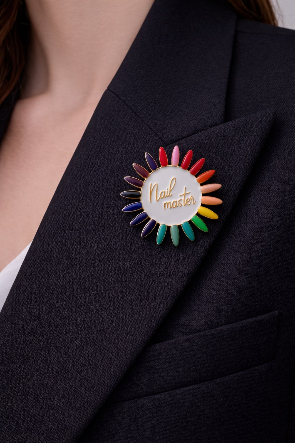 Renkli Tırnak Nail Master İğneli Broş