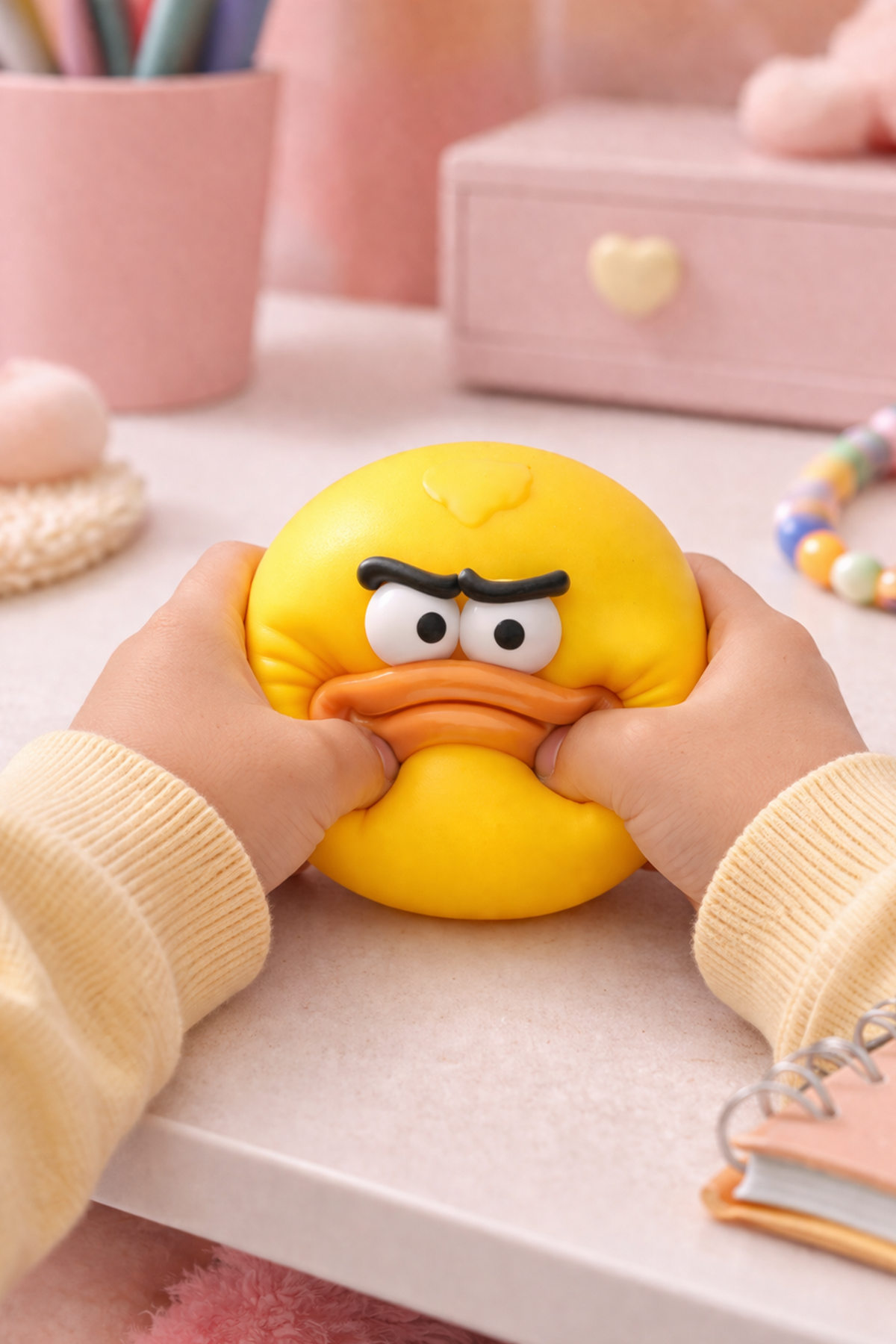 Sarı Somurtkan Yüz Top Squishy