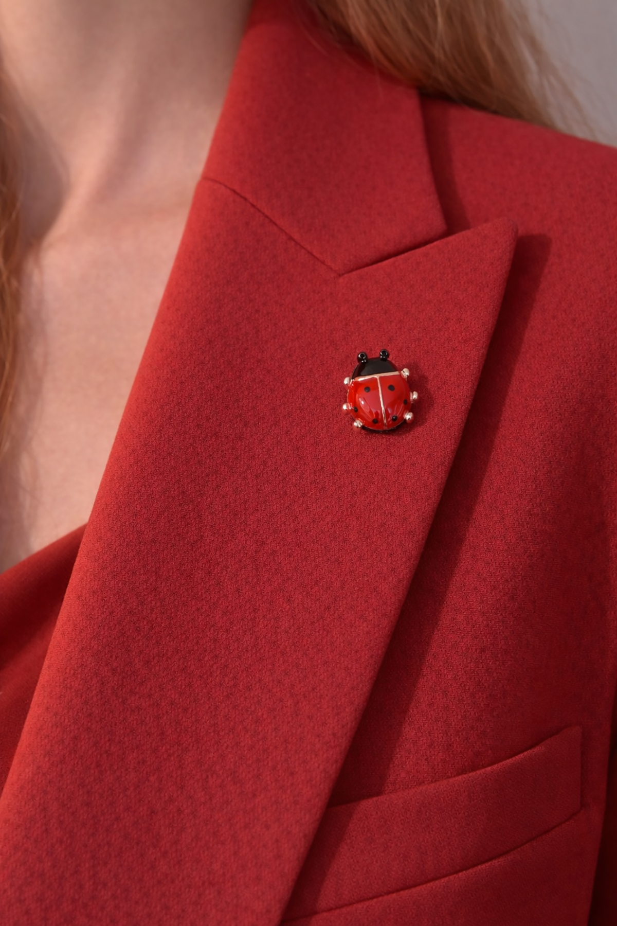 Silver Bacaklı Uğurlu Böceği İğneli Broş