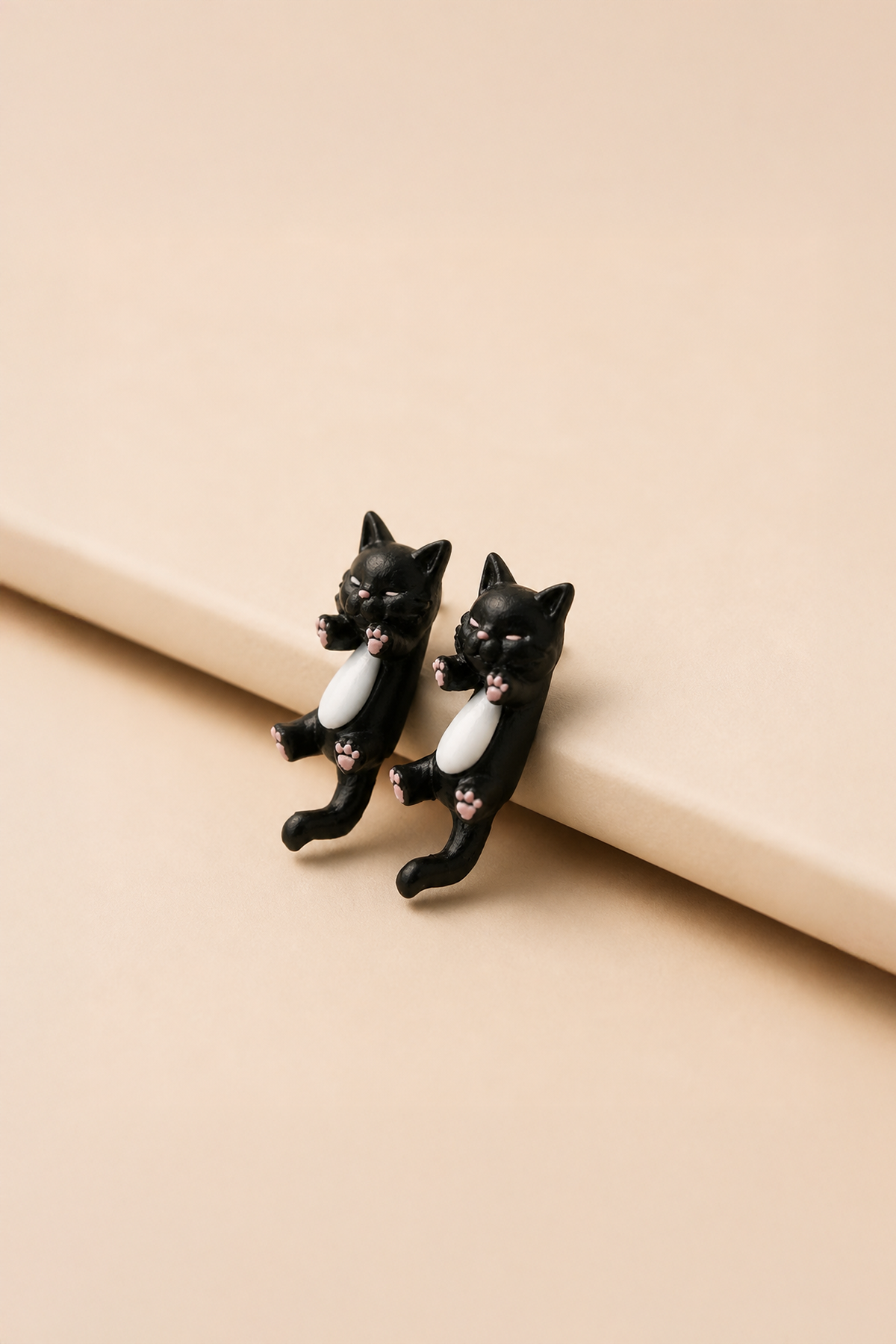 Siyah Kedi 3 D Küpe