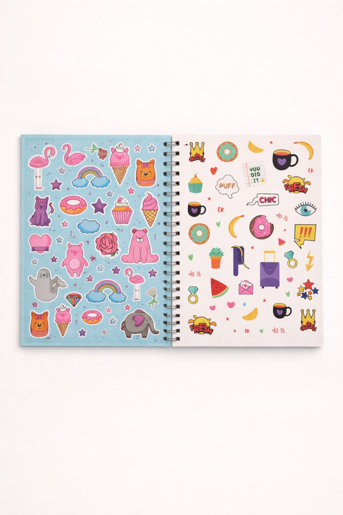 Spiralli Mavi Zemin Benim Ajandam Stickerlı Plan Ajandası 18x25cm