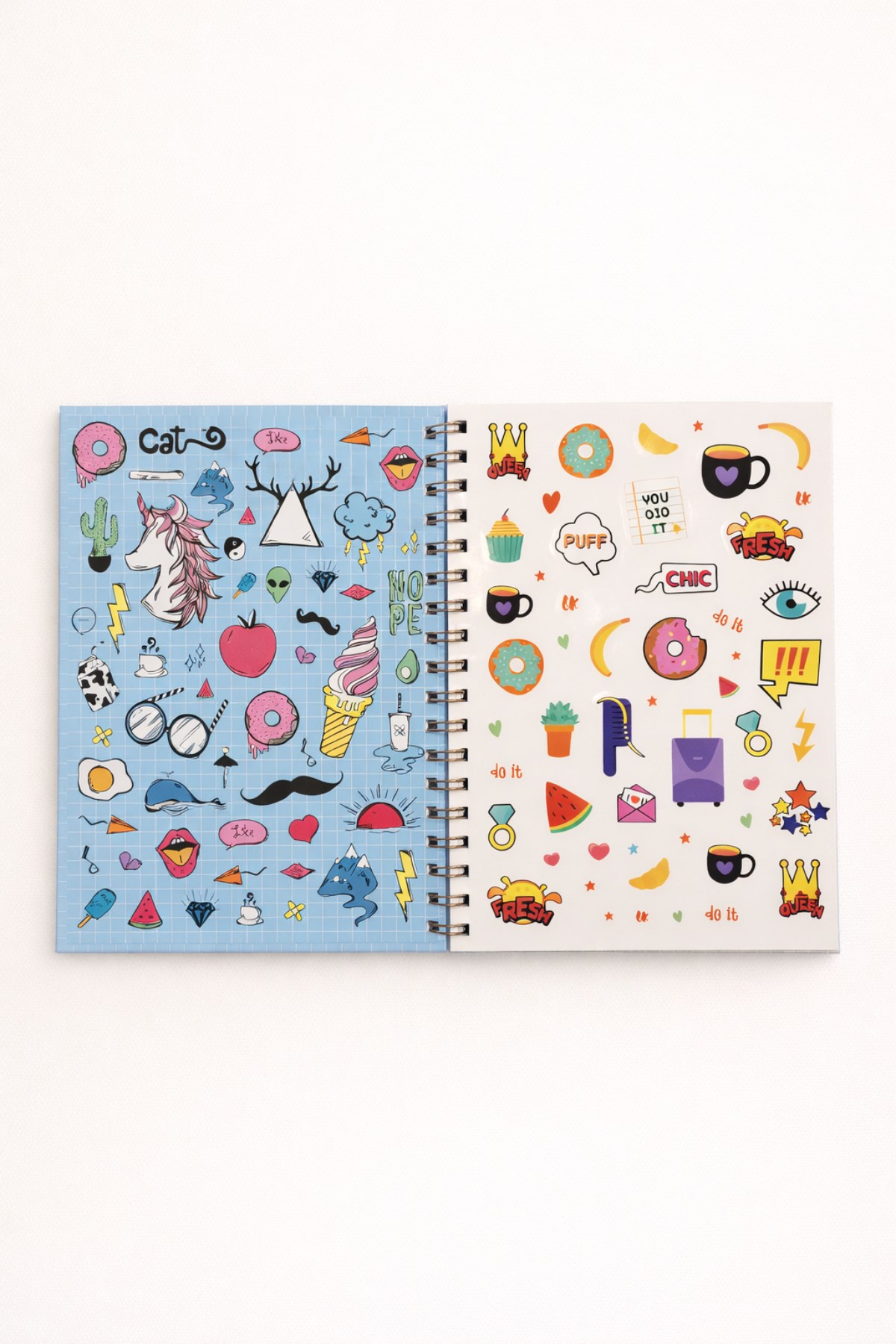 Spiralli Mavi Zemin Benim Ajandam Stickerlı Plan Ajandası 18x25cm