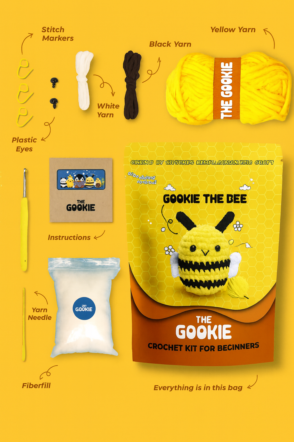 THE GOOKIE AMIGURUMI CROCHET KITS BEE