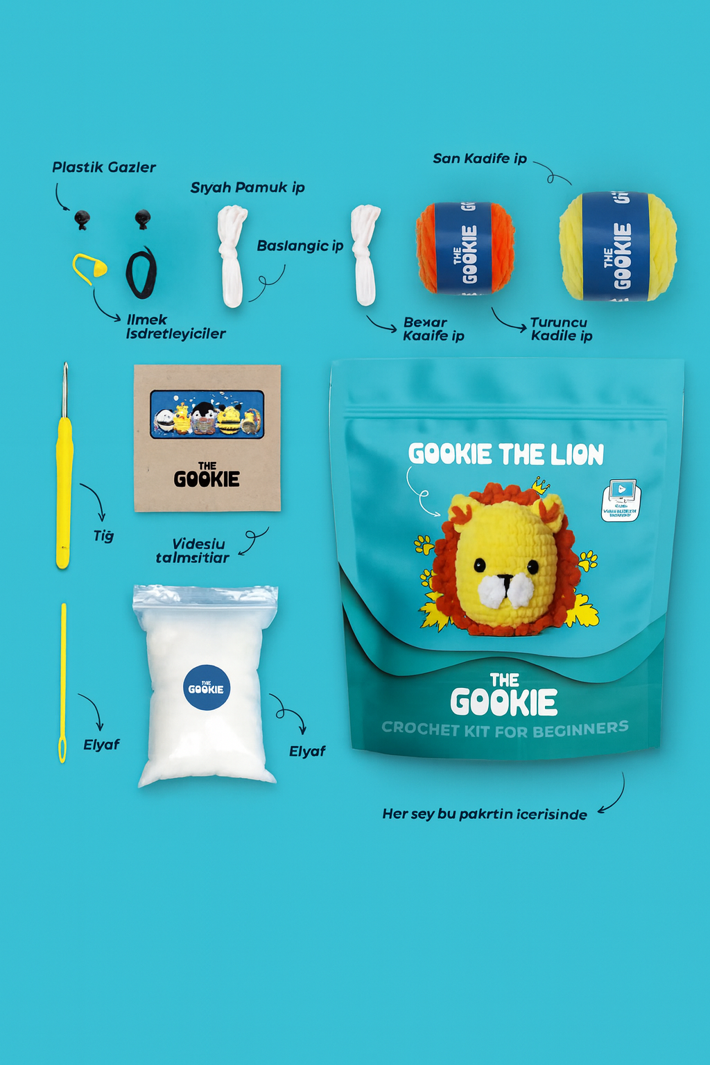THE GOOKIE AMIGURUMI CROCHET KITS LION