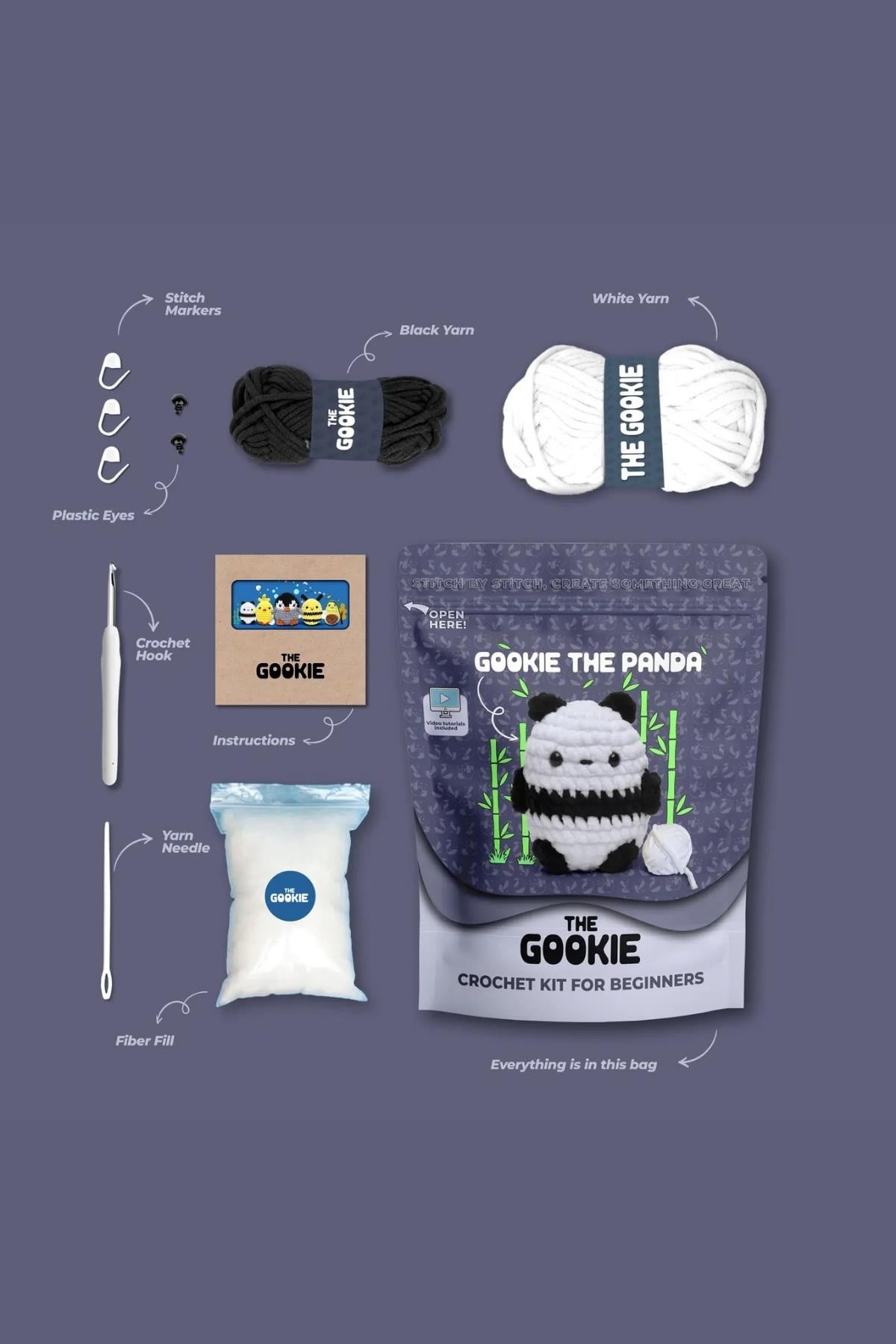 THE GOOKIE AMIGURUMI CROCHET KITS PANDA