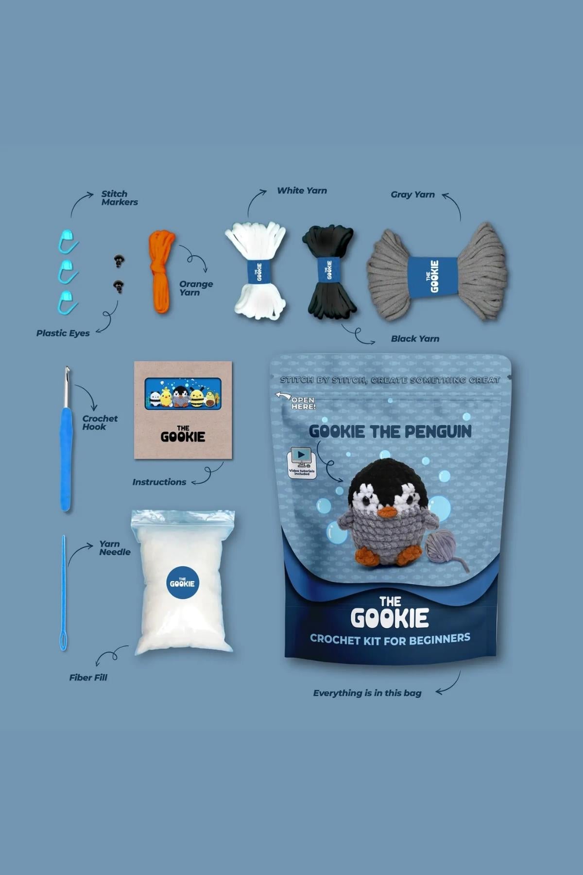 THE GOOKIE AMIGURUMI CROCHET KITS PENGUIN