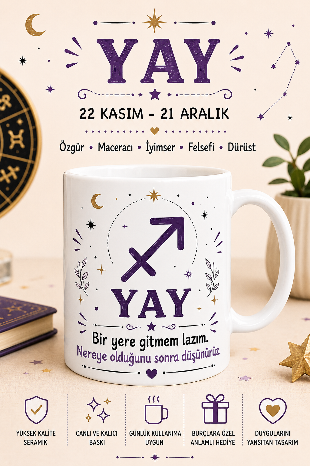 Yay Burcu Baskı Kupa