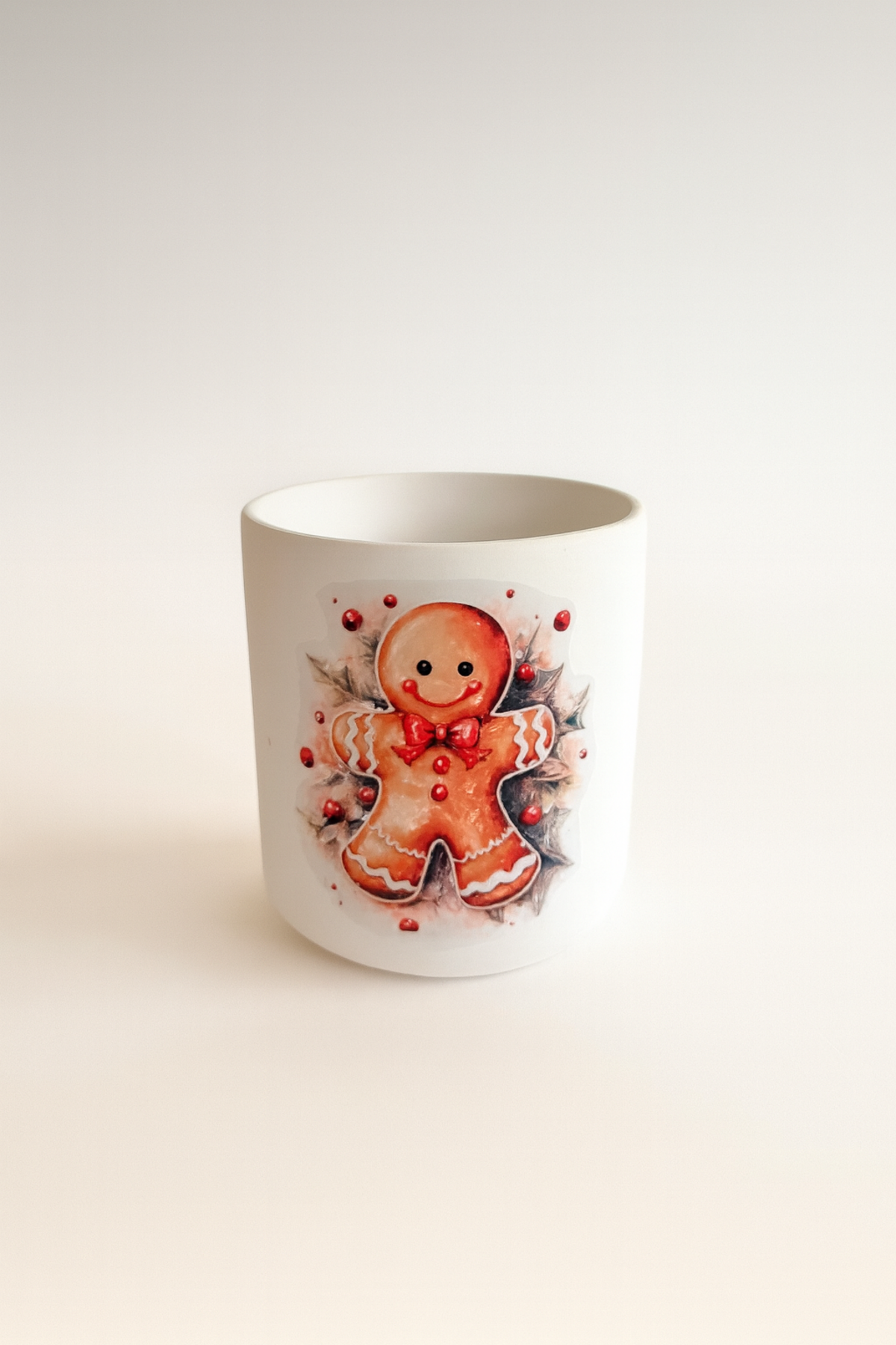 15 Cm Yılbaşı Kurabiyeli Beyaz Mini Saksı