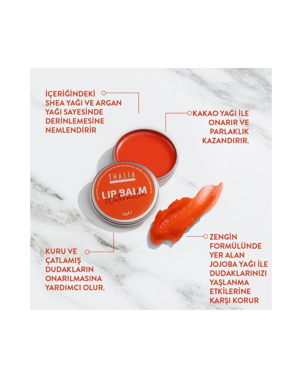 Yoğun Nemlendirme Etkili Karpuz Aromalı Dudak Balsamı 12Gr