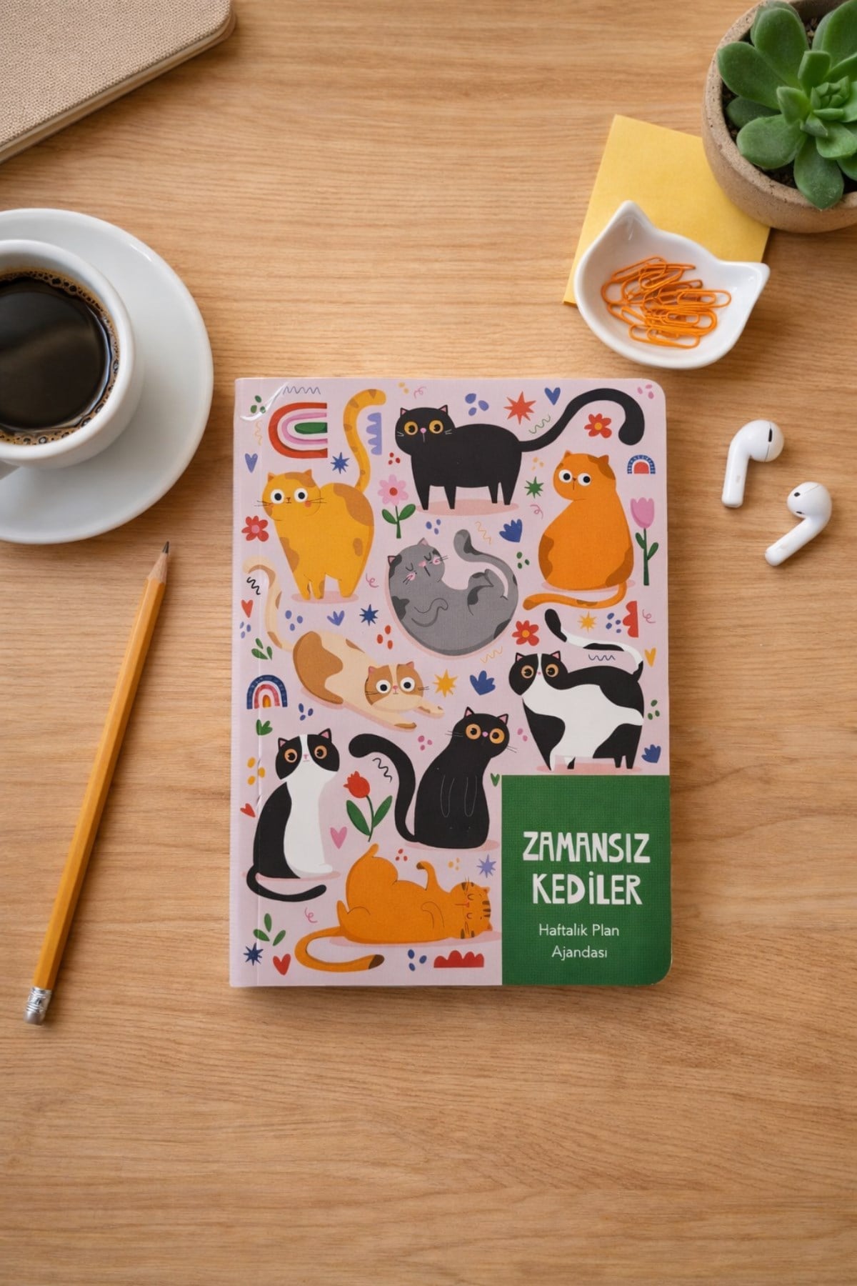 Zamansız Kediler Stickerlı Haftalık Plan Ajandası 15X21cm(Kedicikler)