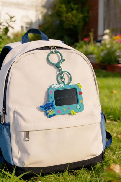 10X7 Cm Yeşil Stitch Mini Tabletli Anahtarlık