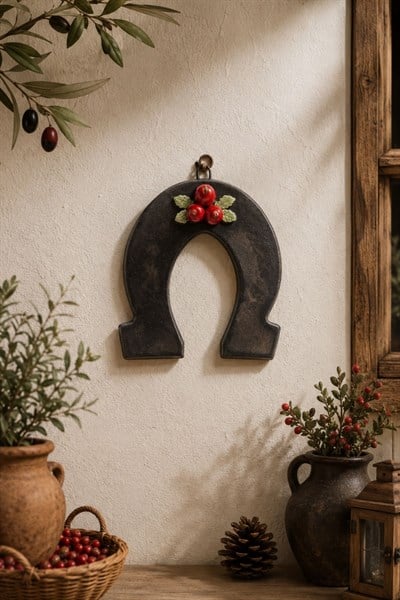 15 cm Oksit 3 Narlı Nal Duvar Süsü
