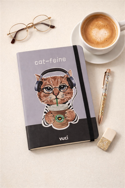 19 Cm Cat Feine Lastikli Çizgisiz Defter