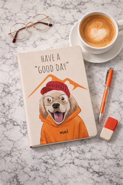19 Cm Have A Good Day Köpek Lastikli Çizgisiz Defter