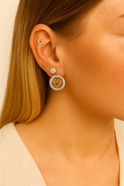 6 LI MİNİ TAŞ KALPLİ KÜPE