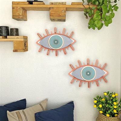 22x30 Cm Pembe Ahşap Göz Duvar Pano 