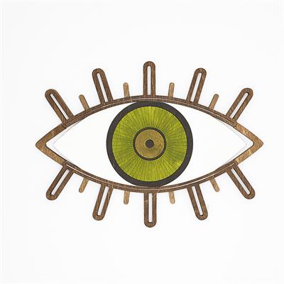 22x30 Yeşil Ahşap Göz Duvar Pano 