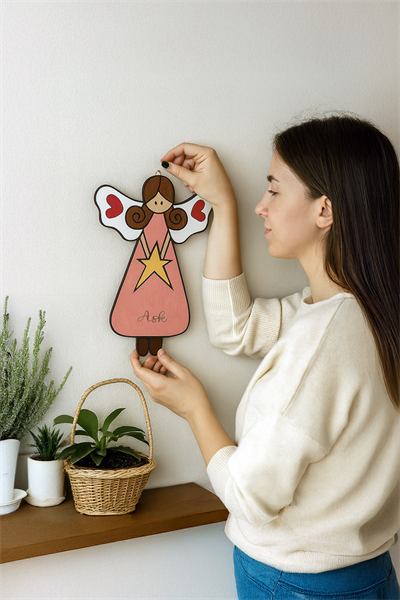 25 Cm Ahşap Melek Aşk
