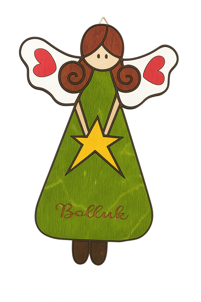 25 Cm Ahşap Melek Bolluk