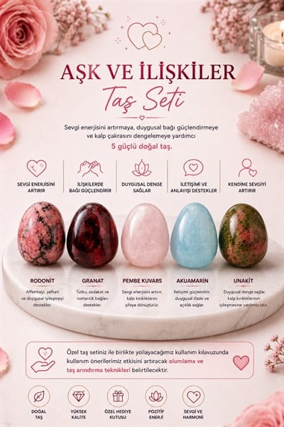Aşk ve İlişkiler Doğal Taş Seti