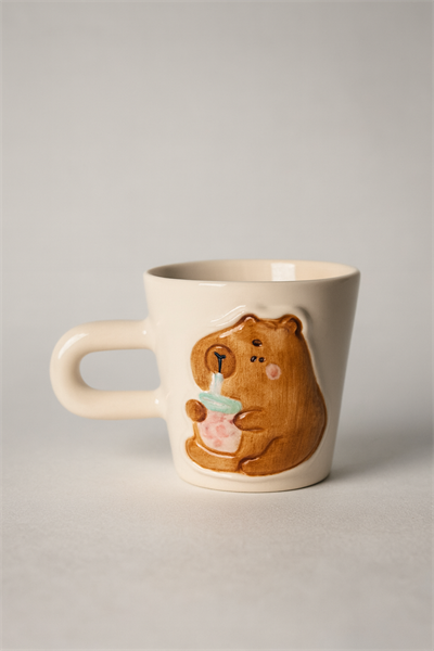 Biberonlu Capybara Kulplu Fincan