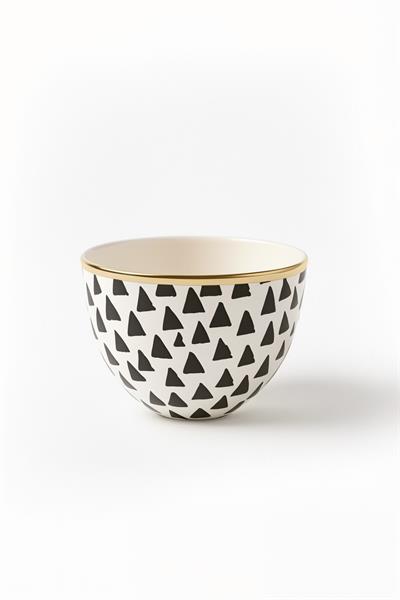 Black White Seramik Kulpsuz Fincan