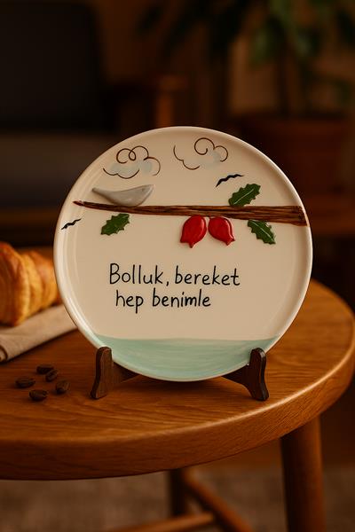 19 Cm Bolluk Bereket Benimle Dekoratif Tabak