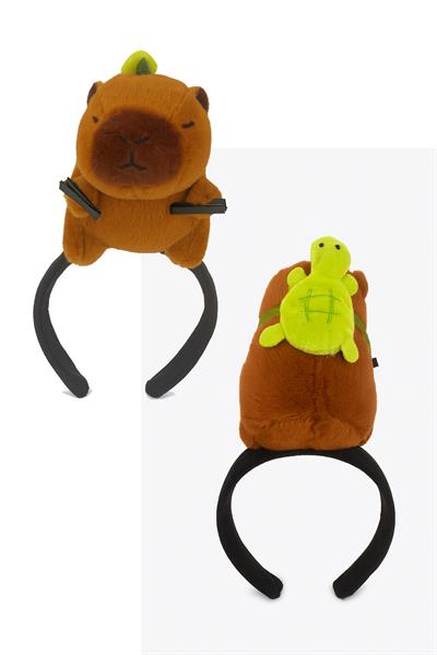 CAPYBARA KAPLUMBAĞA ÇANTALI SAÇ TUTMALI TAÇ