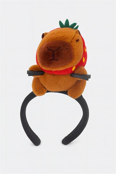 CAPYBARA ÇİLEK ŞAPKALI SAÇ TUTMALI TAÇ