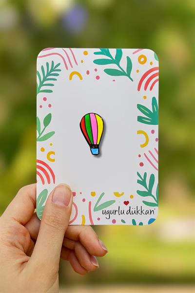 Çok Renkli İUçan Balon Rozeti