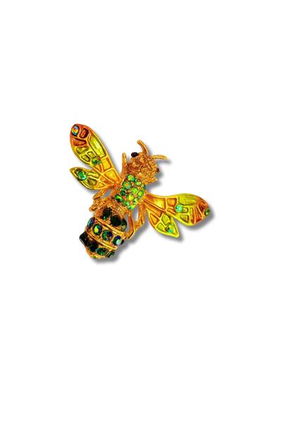 Çok Renkli Taşlı Arı İğneli Broş