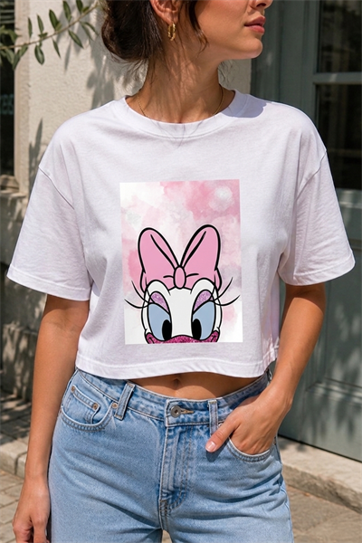 DAİSY DUCK PULLU BEYAZ T SHIRT S