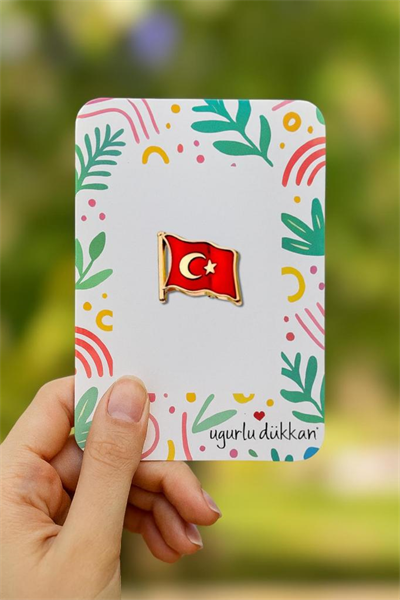 Dalgalı Türkiye Bayrağı Rozeti