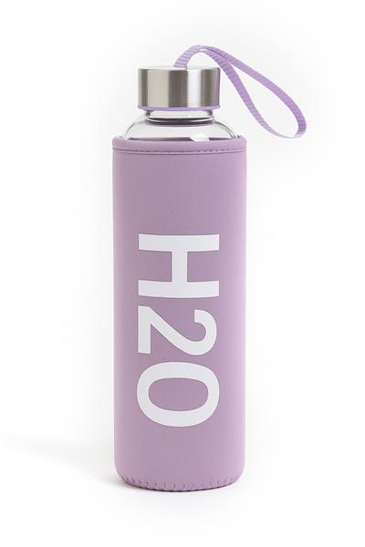 DERİ KILIFLI CAM MATARA 750 ML MOR