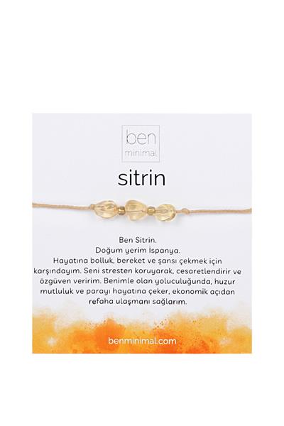 Doğal Taşlı Bileklik - Sitrin Taşı ( Para Taşı )