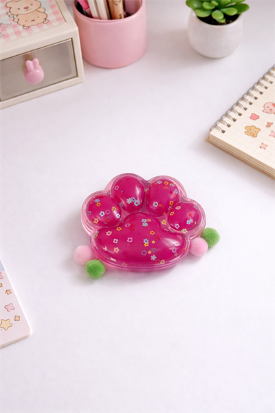 Fuşya Büyük Ponponlu Pati Squishy
